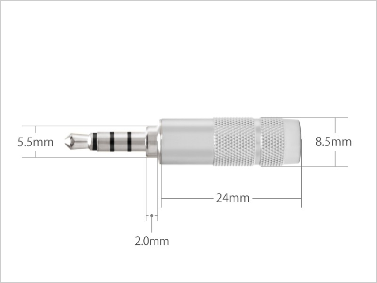 5 mm 4-napainen tulppa.